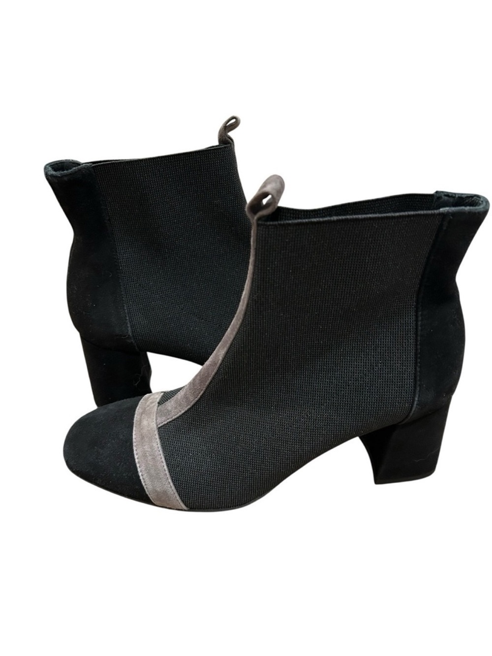 Pedro Anton black suede half and half sock ankle boots size 39 US 8-8.5 chunky